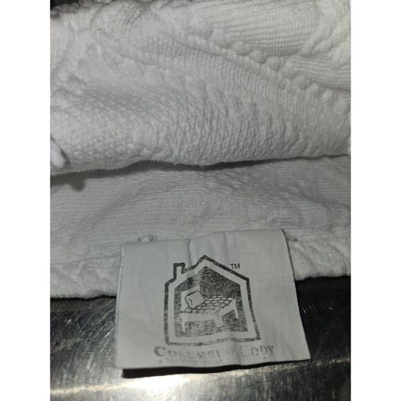 Vintage King Coverlet Blanket White Embroidery on White w Fringe Trim W/1 Sham - Picture 9 of 12